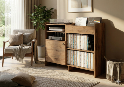 Record Player Stand | Turntable Stand | LP Vinyl Storage Shelf | Model-25AB