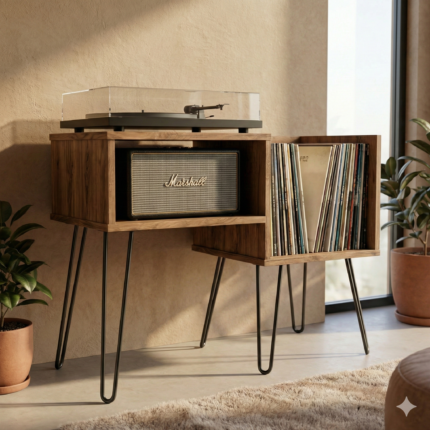 Record Player Stand | Turntable Stand | LP Vinyl Storage Shelf | Model-21C