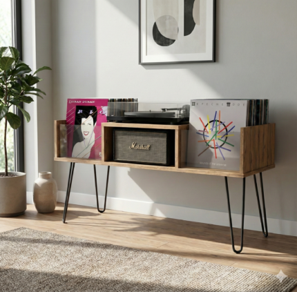 Record Player Stand | Turntable Stand | LP Vinyl Storage Shelf | Model-17C